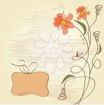 Royalty Free Clipart Image of a Romantic Flower Background