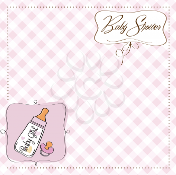 Royalty Free Clipart Image of a Baby Girl Shower Card