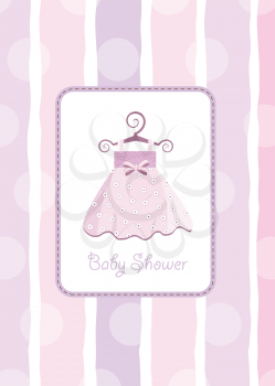 Royalty Free Clipart Image of a Baby Girl Shower Card