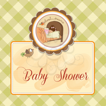 Royalty Free Clipart Image of a Baby Shower Invitation for a Girl