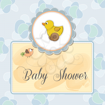 Royalty Free Clipart Image of a Baby Shower Invitation With a Duck