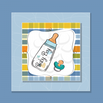 Royalty Free Clipart Image of a Baby Announcement Card