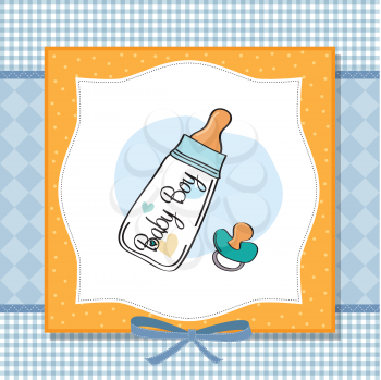 Royalty Free Clipart Image of a Baby Bottle and Pacifier