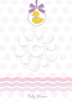 Royalty Free Clipart Image of a Baby Shower Card With a Duck