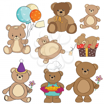Royalty Free Clipart Image of Teddy Bear Elements