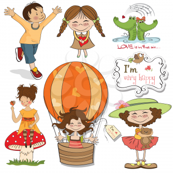 Royalty Free Clipart Image of Happiness Elements
