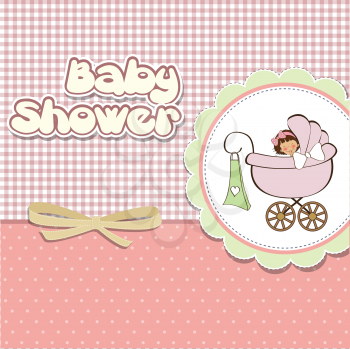 Royalty Free Clipart Image of Baby Girl Shower Invitation