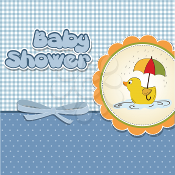 Royalty Free Clipart Image of a Baby Shower Invitation With a Duck