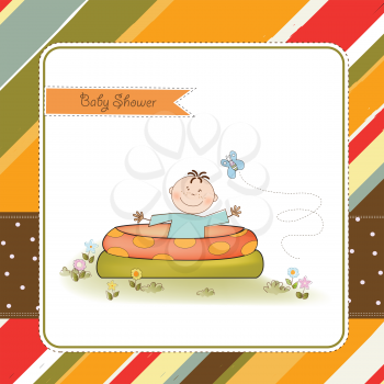 Royalty Free Clipart Image of a Baby Shower Invitation With a Pool