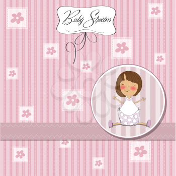 Royalty Free Clipart Image of a Baby Girl Shower Invitation