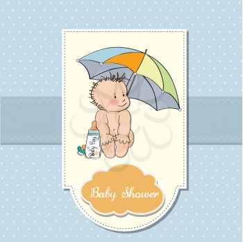 Royalty Free Clipart Image of a Baby Shower Invitation for a Boy