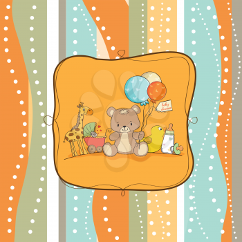 Royalty Free Clipart Image of a Background With Baby Items