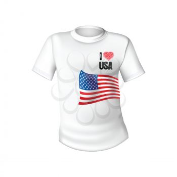 Royalty Free Clipart Image of an I Love America T-Shirt