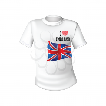 Royalty Free Clipart Image of an I Love England T-Shirt