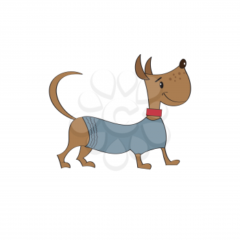 Royalty Free Clipart Image of a Dog in a Jacket