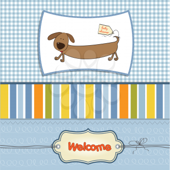 Royalty Free Clipart Image of a Baby Shower Invitation With a Dog