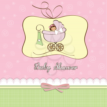 Royalty Free Clipart Image of a Baby Girl Shower Invitation