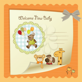 Royalty Free Clipart Image of a Welcome Baby Card