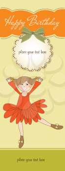 Royalty Free Clipart Image of a Ballerina Birthday Card