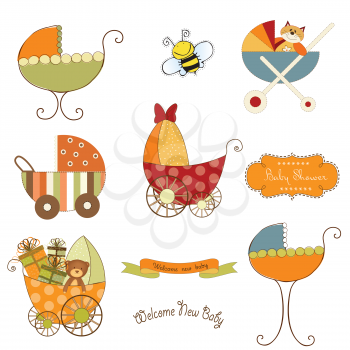 Royalty Free Clipart Image of Baby Buggies