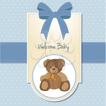 Royalty Free Clipart Image of a Baby Welcome for a Boy