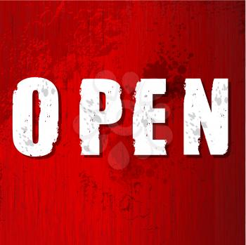 Royalty Free Clipart Image of an Open Sign