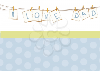 Royalty Free Clipart Image of a Father's Day Message on a Clothesline