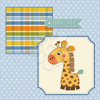 shower card with giraffe toy