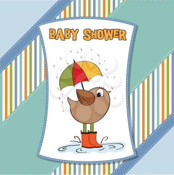new baby announcement card, with bird