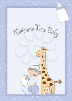 new baby announcement card with kid