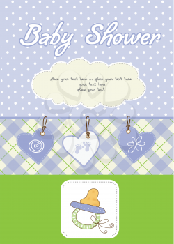 new baby boy shower card with cute pacifier