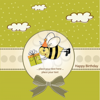 birthday card with bee