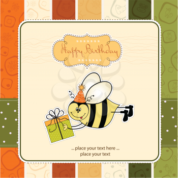birthday card with bee