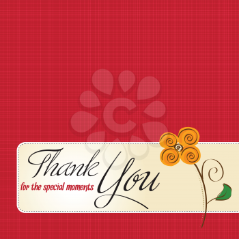 thank you greeting card with flower