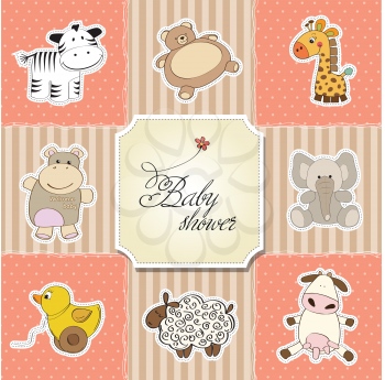 baby shower card template. vector illustration