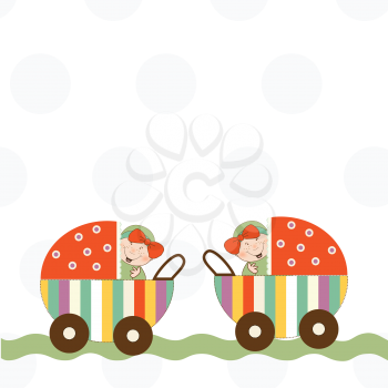 baby twins announcement card