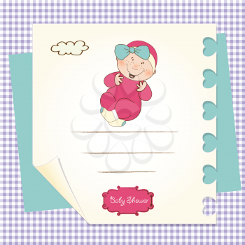 baby girl shower announcement card in vector format