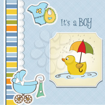 baby  shower card with duck toy