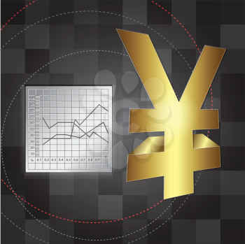 financial background 3d yen sign