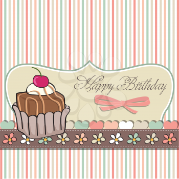 birthday card with cupcake