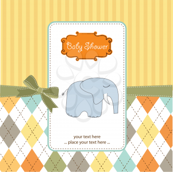 new baby boy announcement card with elephant