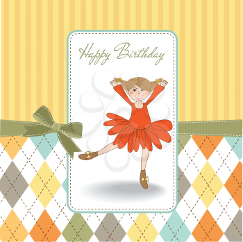 birthday greeting card with girl