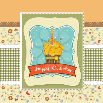 Happy Birthday cupcake, vector illustration