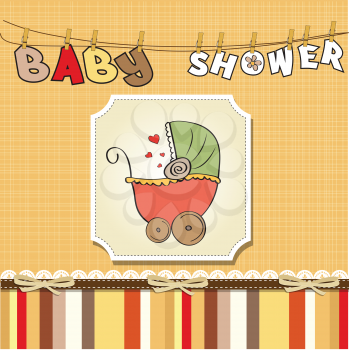 new baby announcement card with stroller