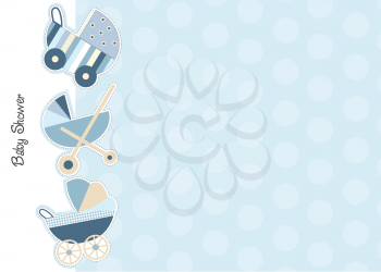baby shower announcement card with strollers