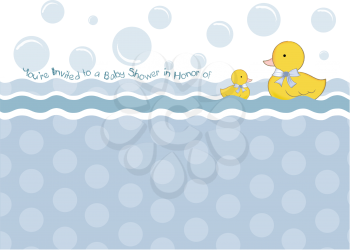baby shower card with duck toys