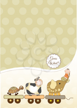 customizable baby card, vector illustration