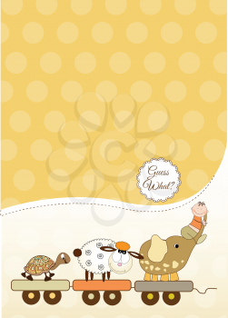 customizable baby card, vector illustration