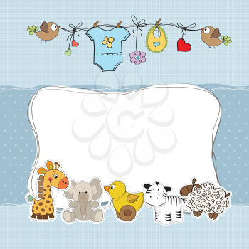 baby boy shower card with animals