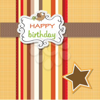 birthday greeting card template, vector illustration